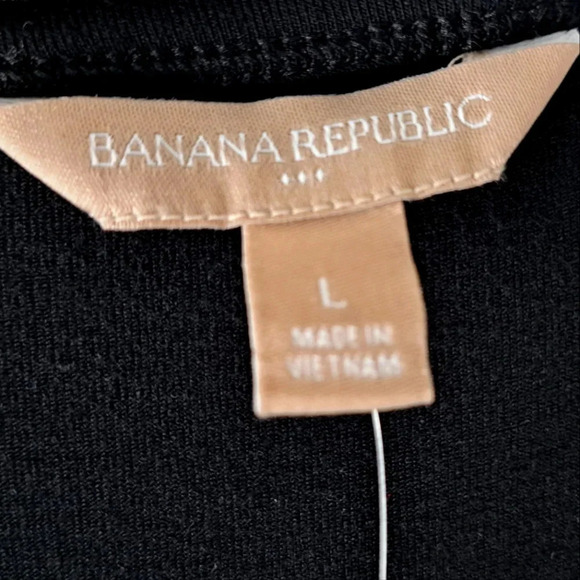 NWT Banana Republic Black Jersey Knit 3/4 Sleeve Layer Dress sz L - Picture 5 of 8